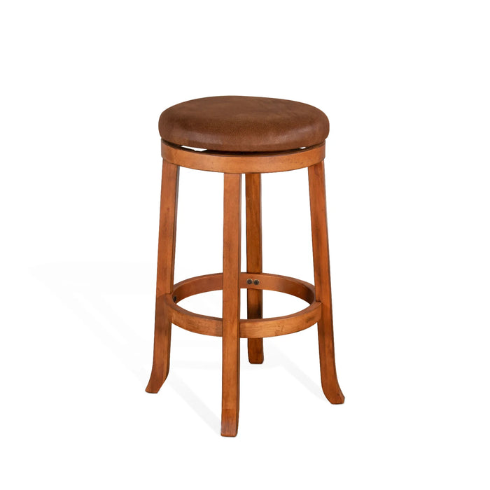 Purity Craft Bar Swivel Stool, Cushion Seat Rustic Oak