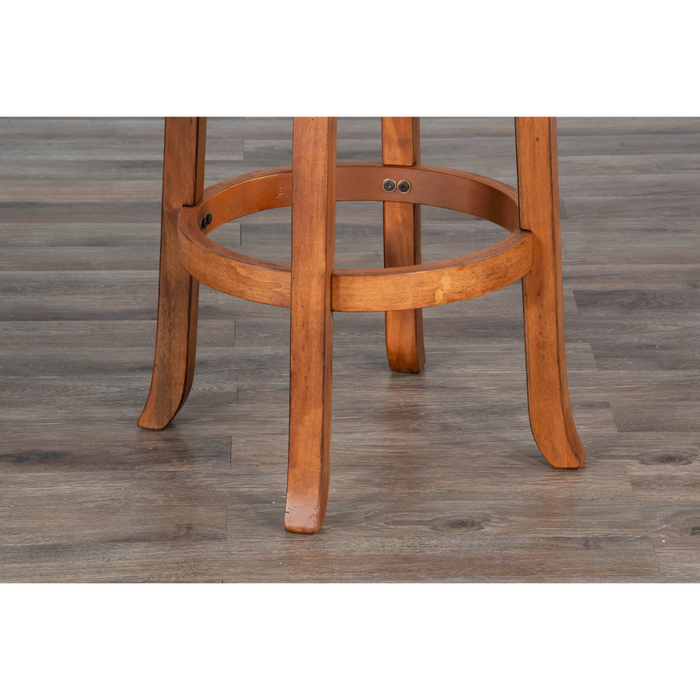 Purity Craft Bar Swivel Stool, Cushion Seat Rustic Oak