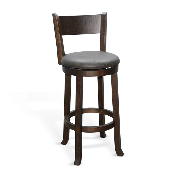 Purity Craft Bar Swivel Barstool, Cushion Seat Tobacco Leaf