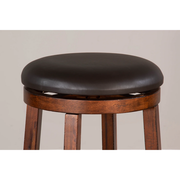 Purity Craft Bar Swivel Stool, Cushion Seat Vintage Mocha