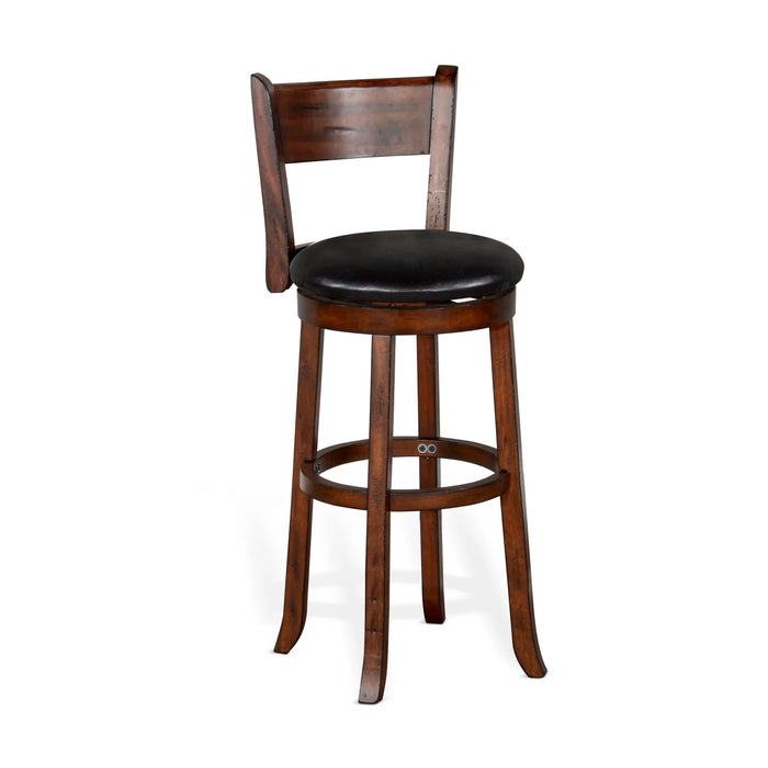 Purity Craft Bar Swivel Barstool, Cushion Seat & Back Vintage Mocha