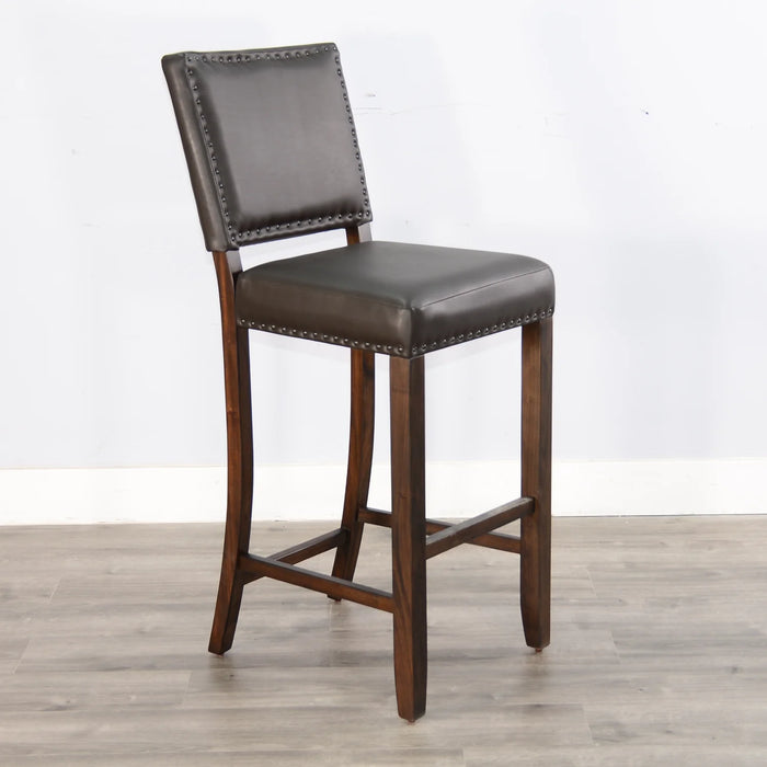 Purity Craft Upholstered Cushion Seat Barstool, Coffee Bean