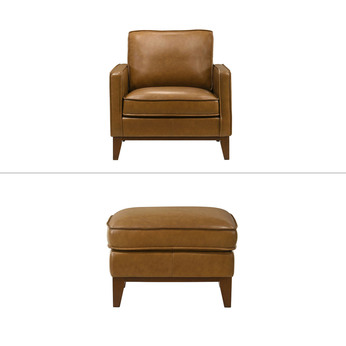 Caspar - Chair & Ottoman - Caramel