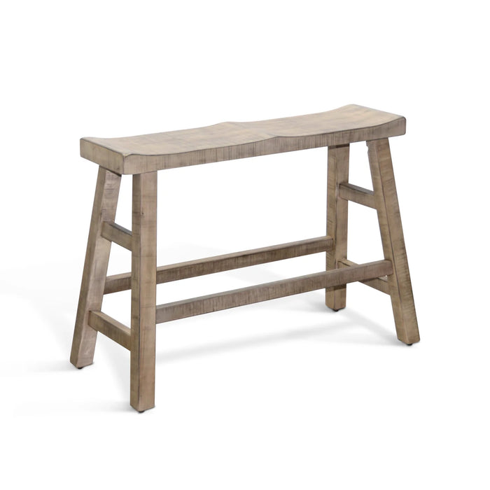 Purity Craft Beach Pebble Counter Bench, Wood Seat Beach Pebble