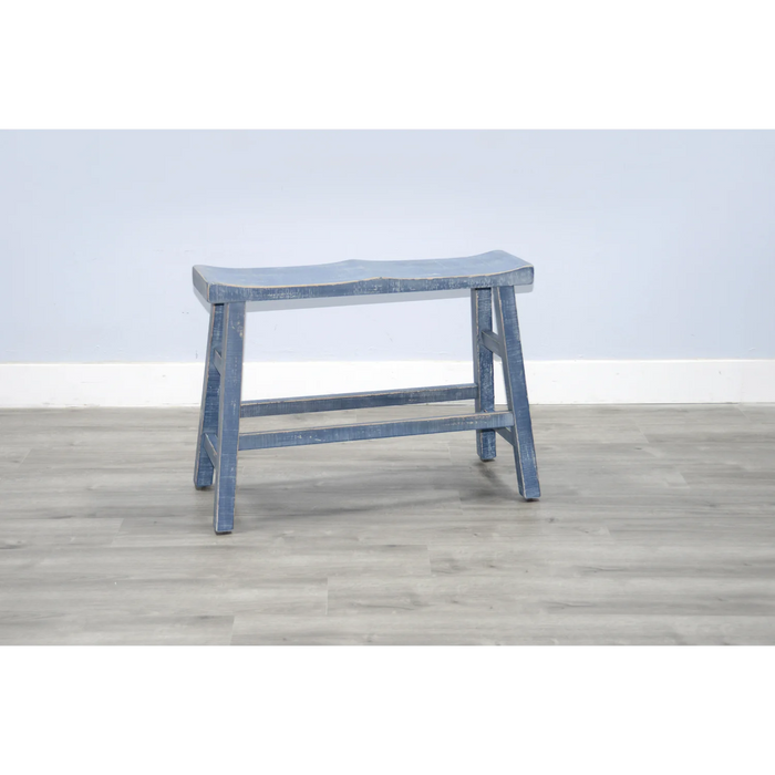 Purity Craft Ocean Blue Counter Bench, Wood Seat Ocean Blue