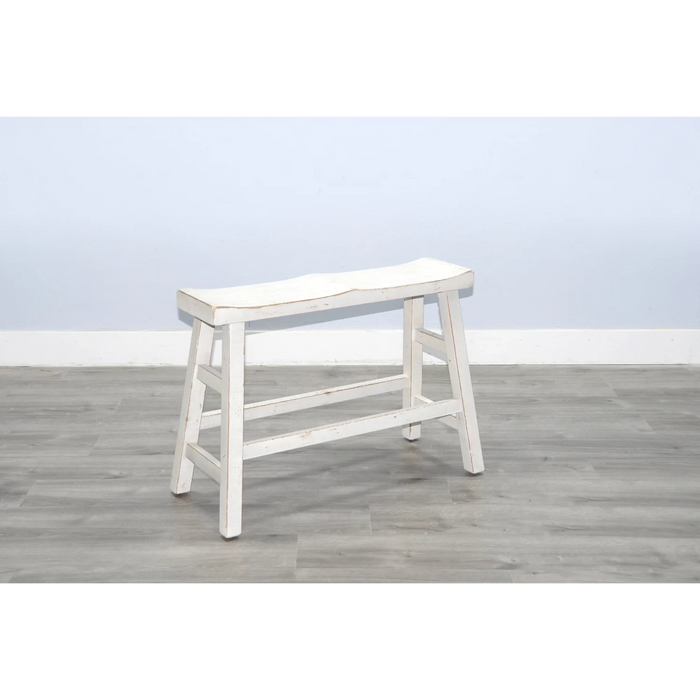 Purity Craft White Sand Counter Bench, Wood Seat White Sand