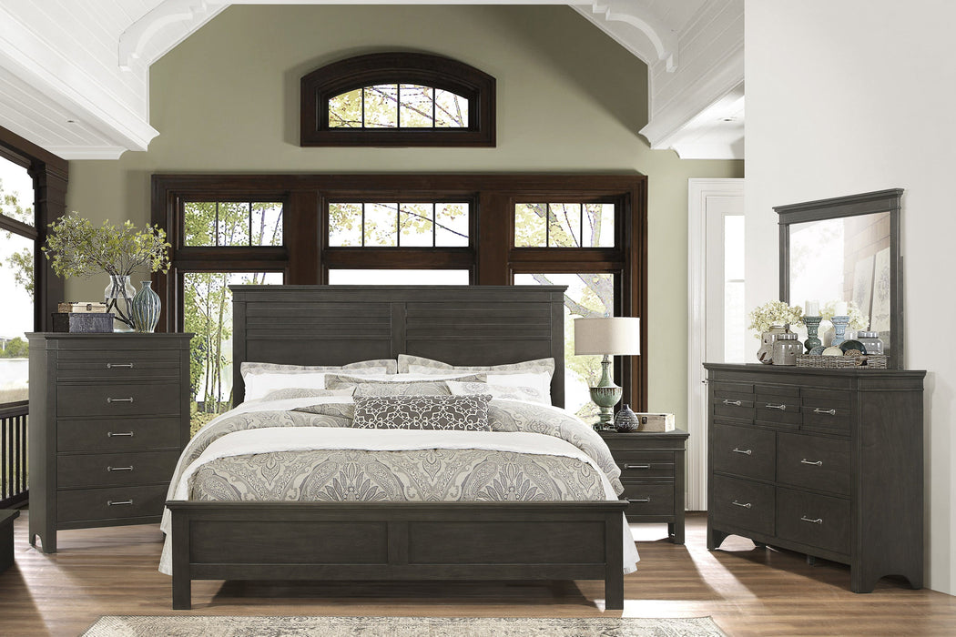 Blaire Farm Charcoal Gray King Panel Bed