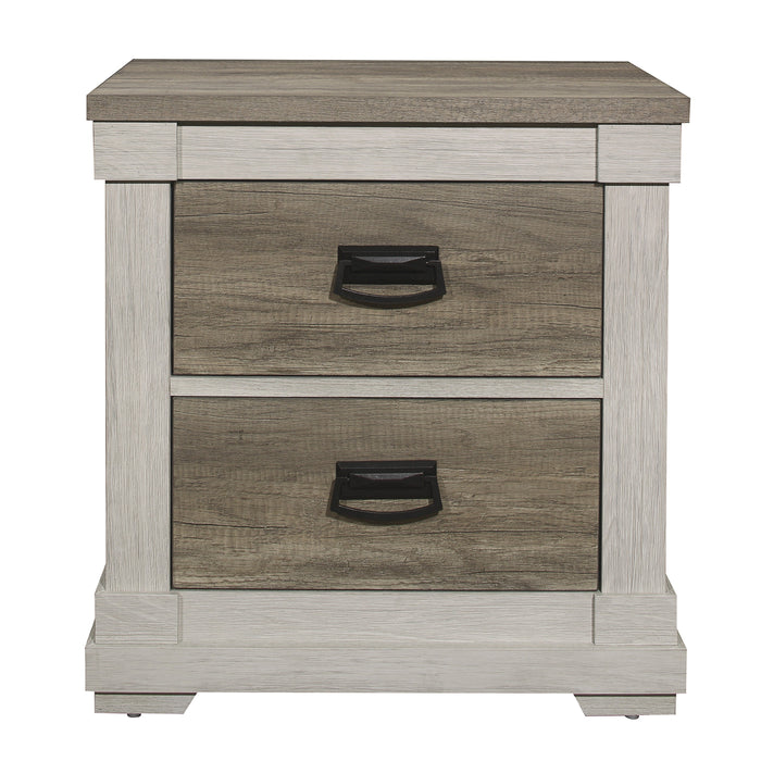 Arcadia White/Weathered Gray Nightstand