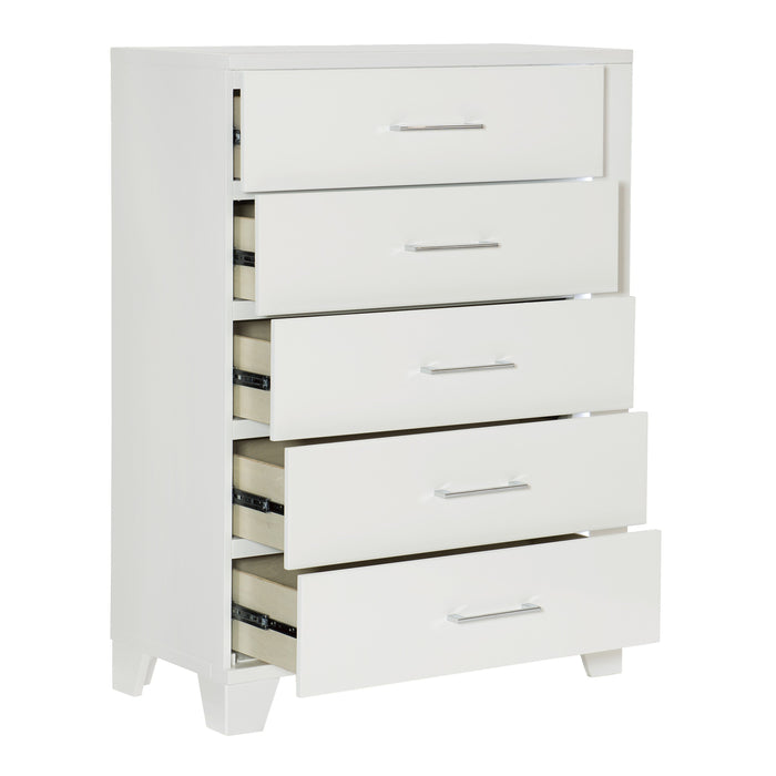 Kerren White High Gloss Chest, LED Lighting