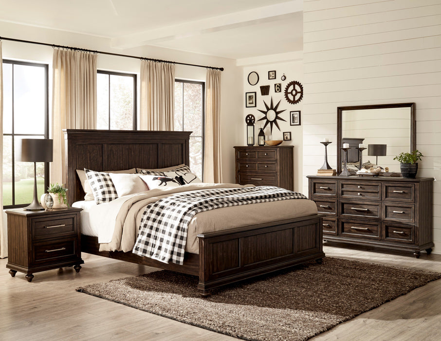 Cardano Driftwood Charcoal King Panel Bed