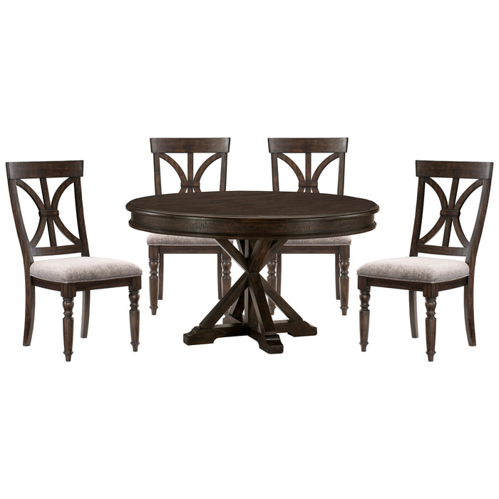 Cardano Driftwood Charcoal Round Dining Set