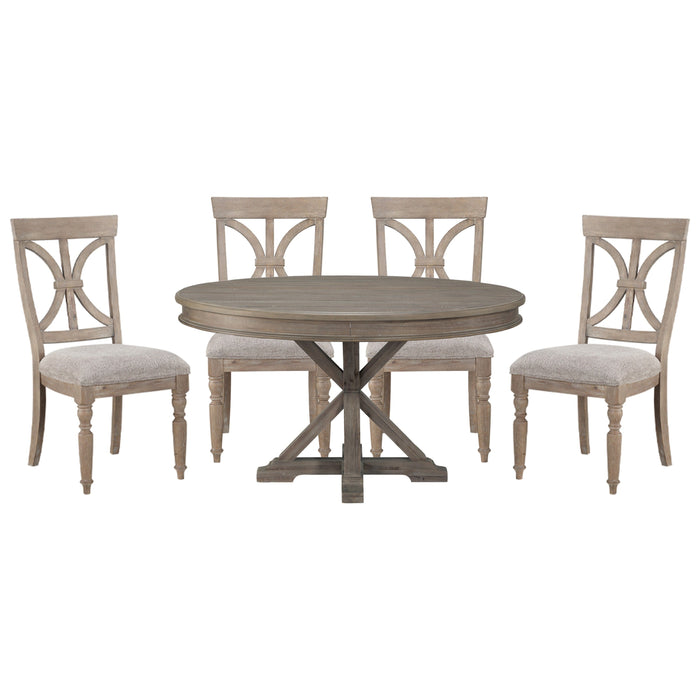 Cardano Driftwood Brown Round Dining Set