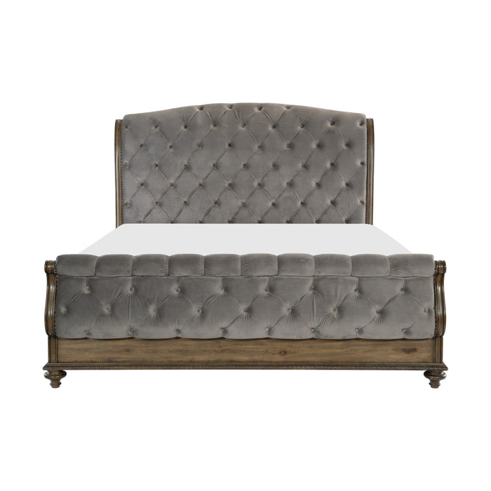 Rachelle Weathered Pecan Queen Bed