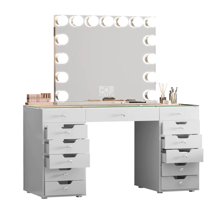 VANITII Eva-RGB Vanity Desk Pro - 13 Storage Drawers