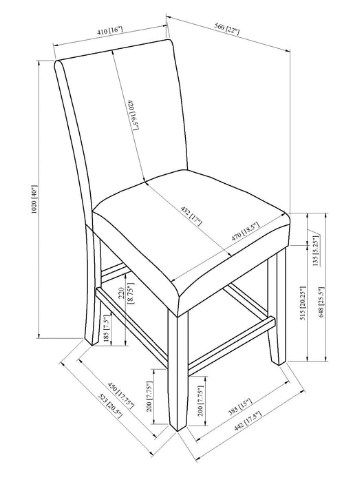 Parkside Dove Counter Height Dining Chair, Set of 2