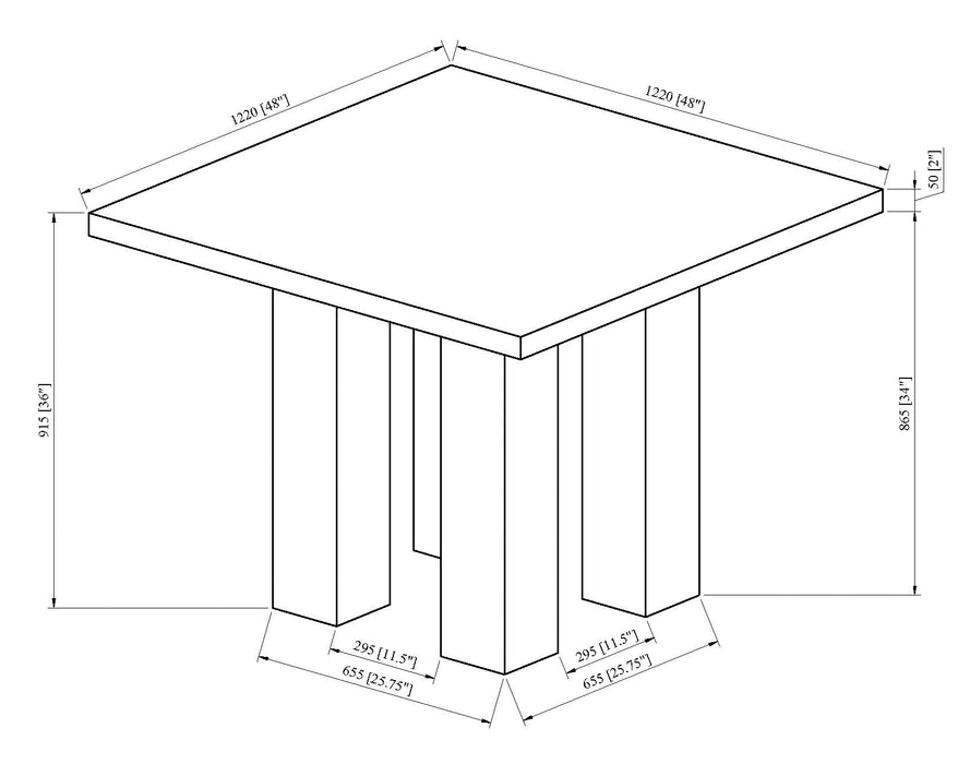 Parkside Black/White Counter Height Dining Table