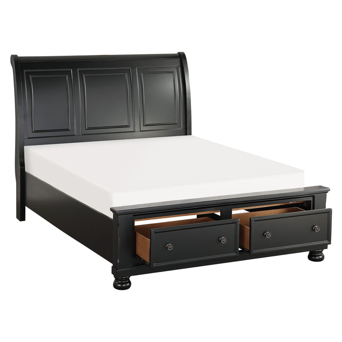 Laurelin Black Sleigh Storage Platform Bedroom Set