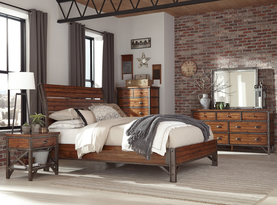 Holverson Rustic Brown King Platform Bed