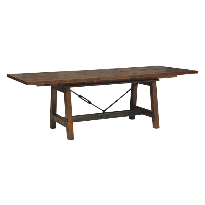 Holverson Rustic Brown Extendable Dining Set