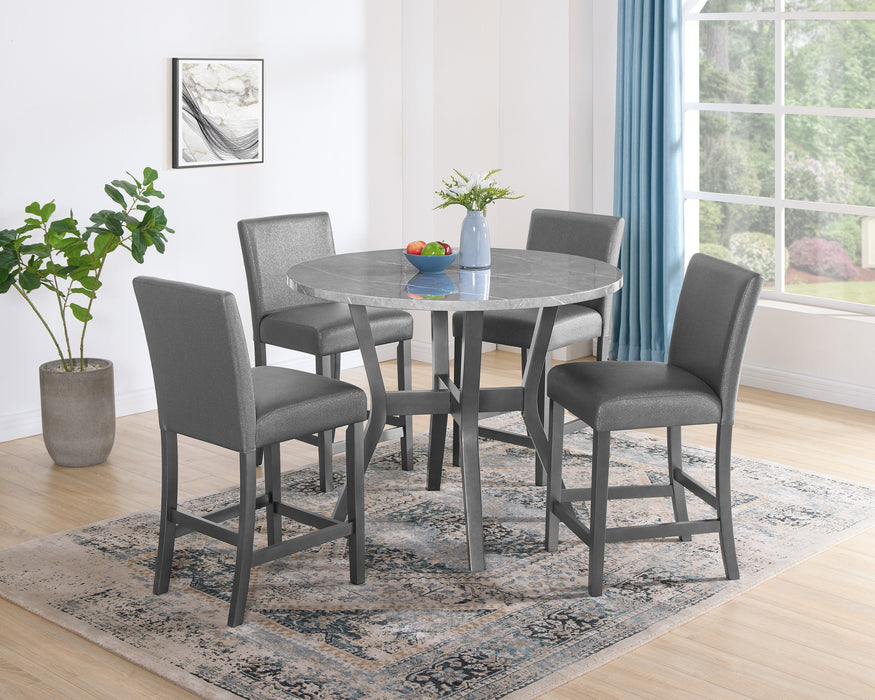 Judson Glitter Gray 5-Piece Counter Height Dining Set