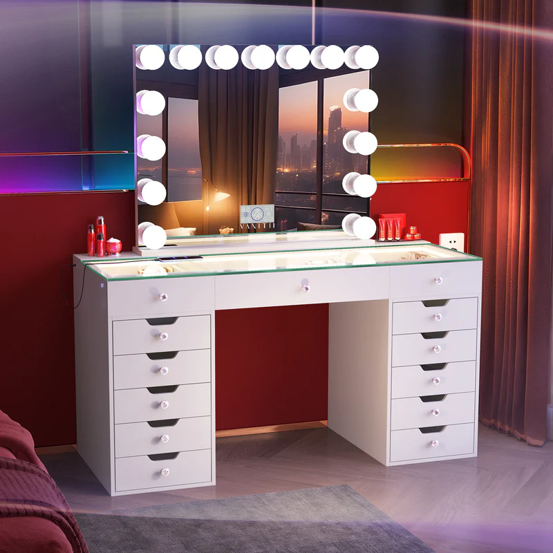 VANITII Eva Vanity Set with 15 Bulbs Hollywood Vanity Mirror