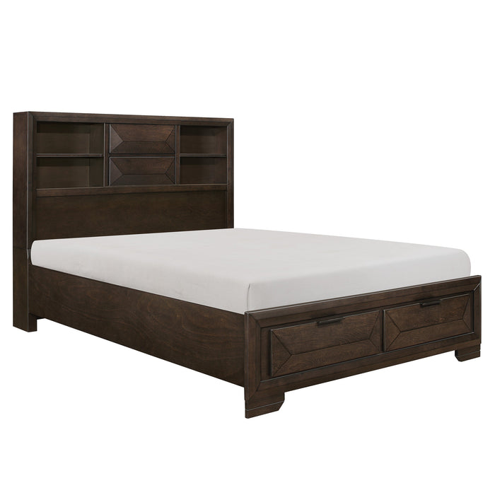 Chesky Queen Bookcase Storage Platform Bed