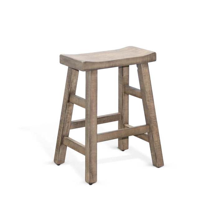 Purity Craft Beach Pebble Counter Saddle Seat Stool, Wood Seat Beach Pebble