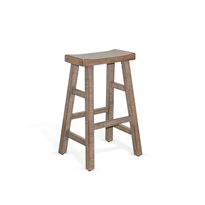 Purity Craft Beach Pebble Bar Saddle Seat Stool, Wood Seat Beach Pebble