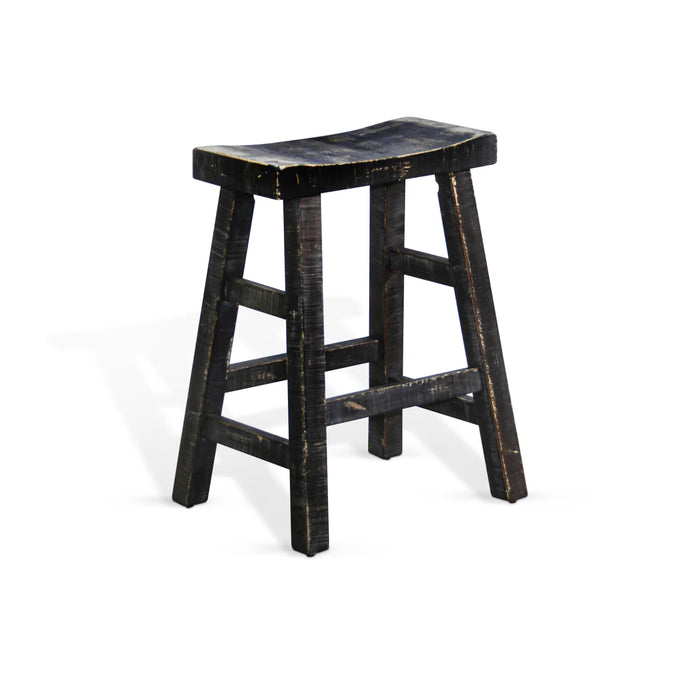 Purity Craft Black Sand Counter Saddle Seat Stool, Wood Seat Black Sand