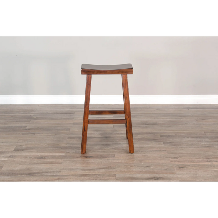 Purity Craft Bar Saddle Seat Stool, Wood Seat Dark Chocolate