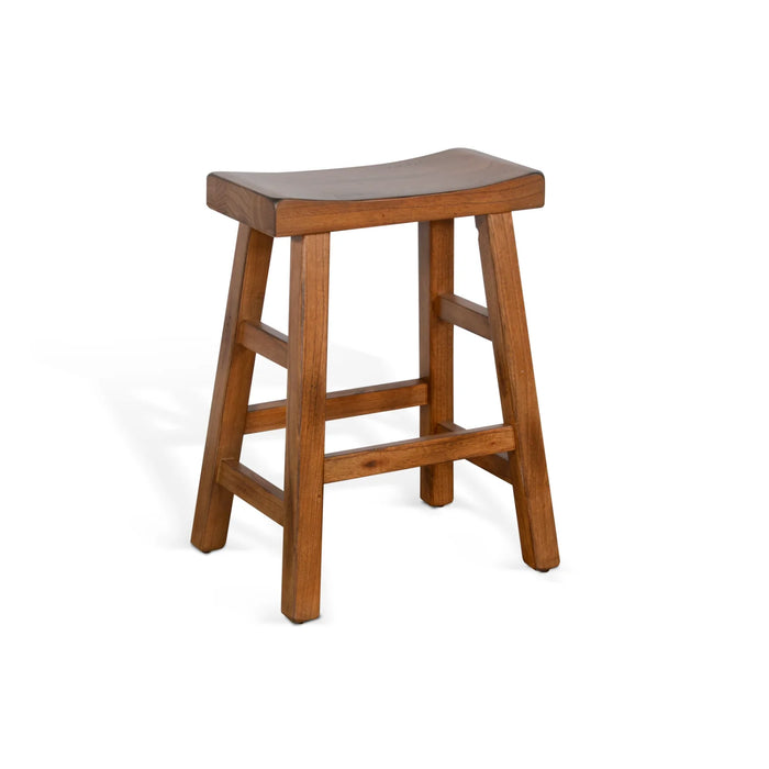 Purity Craft Counter Saddle Seat Stool, Wood Seat Rustic oak