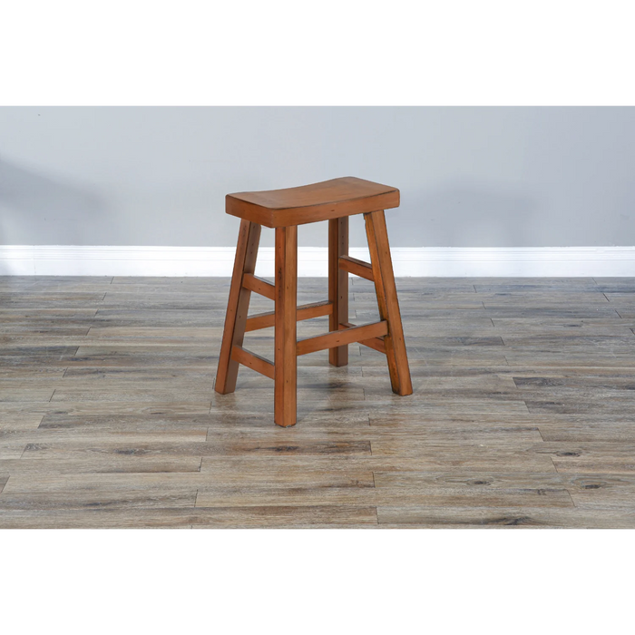 Purity Craft Counter Saddle Seat Stool, Wood Seat Rustic oak