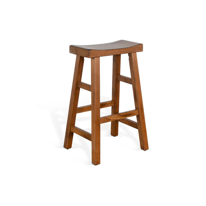 Purity Craft Beach Pebble Bar Saddle Seat Stool, Wood Seat Rustic Oak