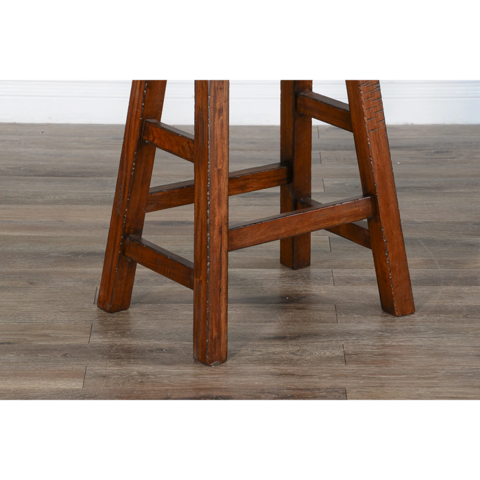 Purity Craft Counter Saddle Seat Stool, Wood Seat Vintage Mocha