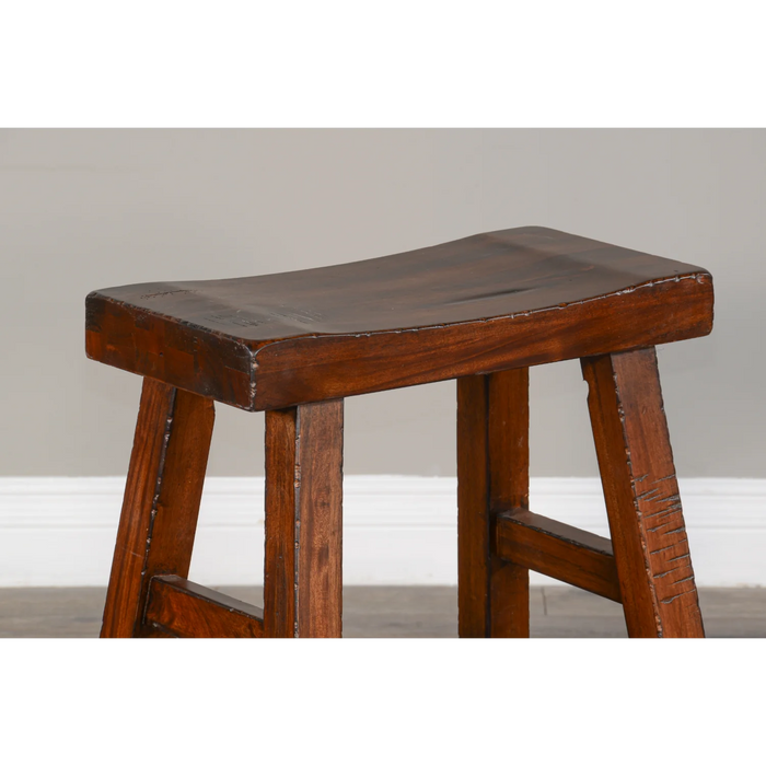 Purity Craft Counter Saddle Seat Stool, Wood Seat Vintage Mocha