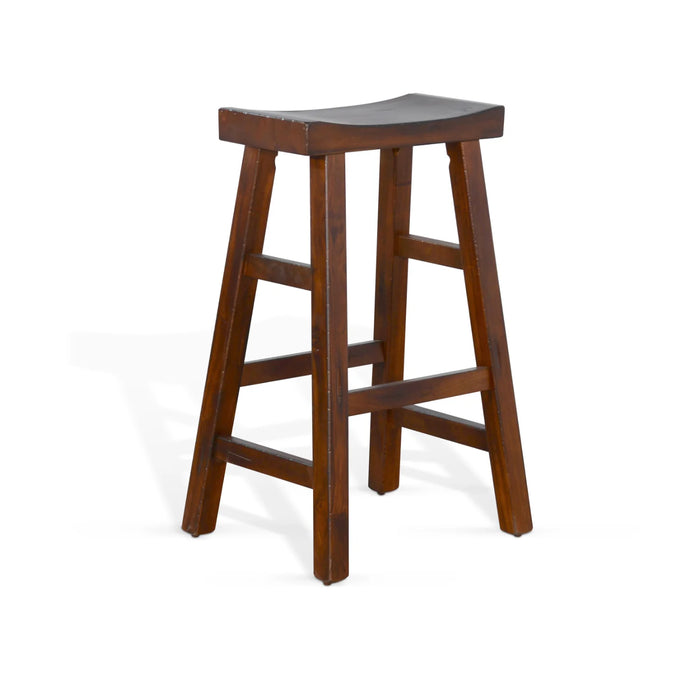 Purity Craft Bar Saddle Seat Stool, Wood Seat Vintage Mocha