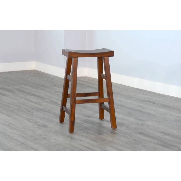 Purity Craft Bar Saddle Seat Stool, Wood Seat Vintage Mocha