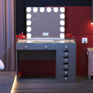 VANITII Diana Vanity Desk - 8 Storage Drawers