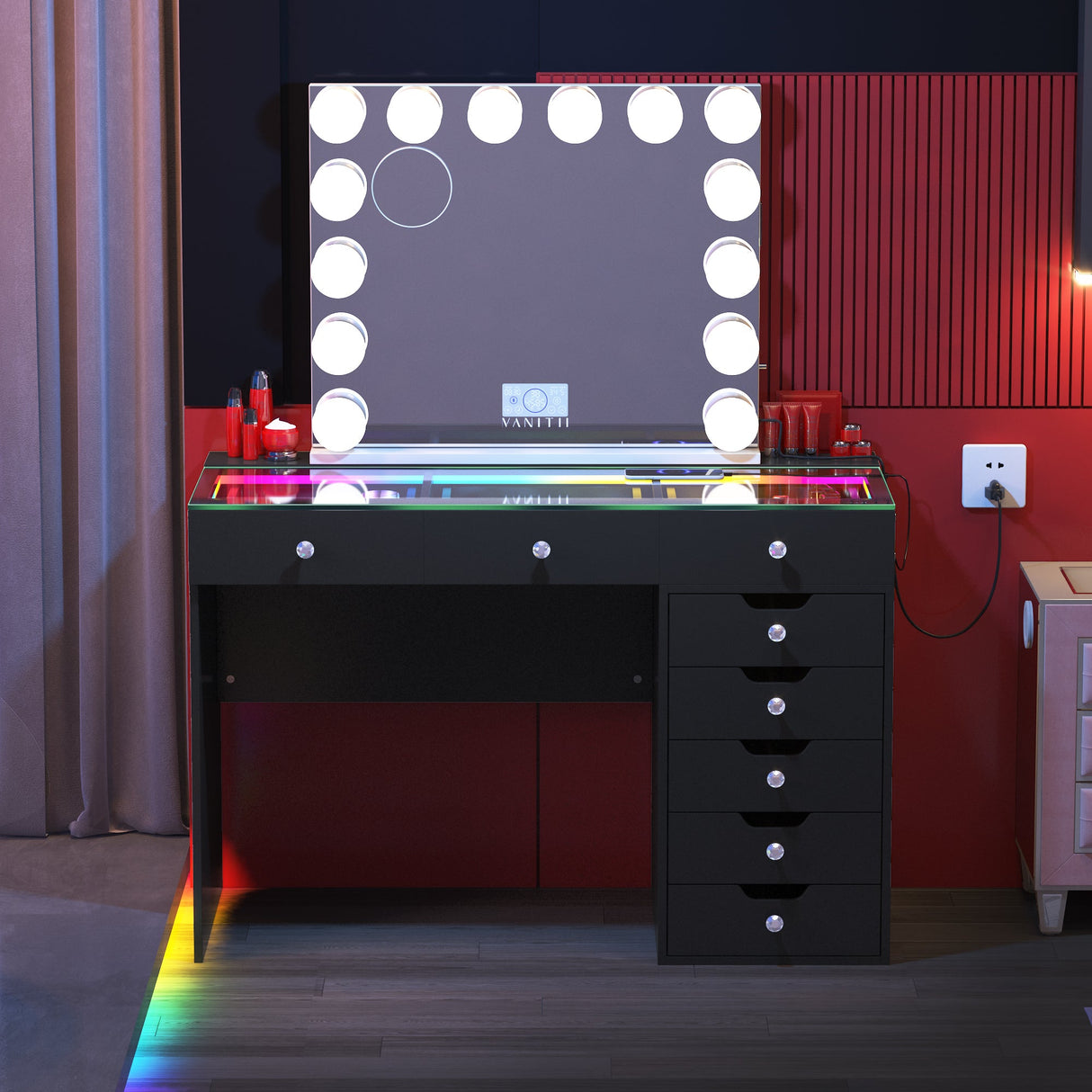 VANITII Diana Vanity Desk Pro- 8 Storage Drawers