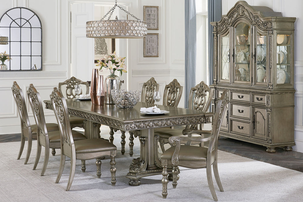 Catalonia Platinum Gold Extendable Dining Set