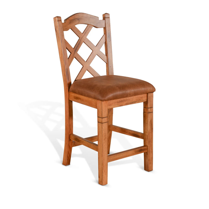 Purity Craft Double Crossback Barstool Rustic Oak