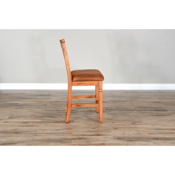 Purity Craft Double Crossback Barstool Rustic Oak