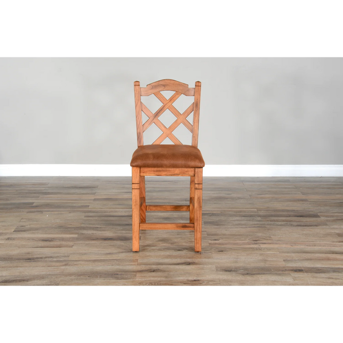 Purity Craft Double Crossback Barstool Rustic Oak