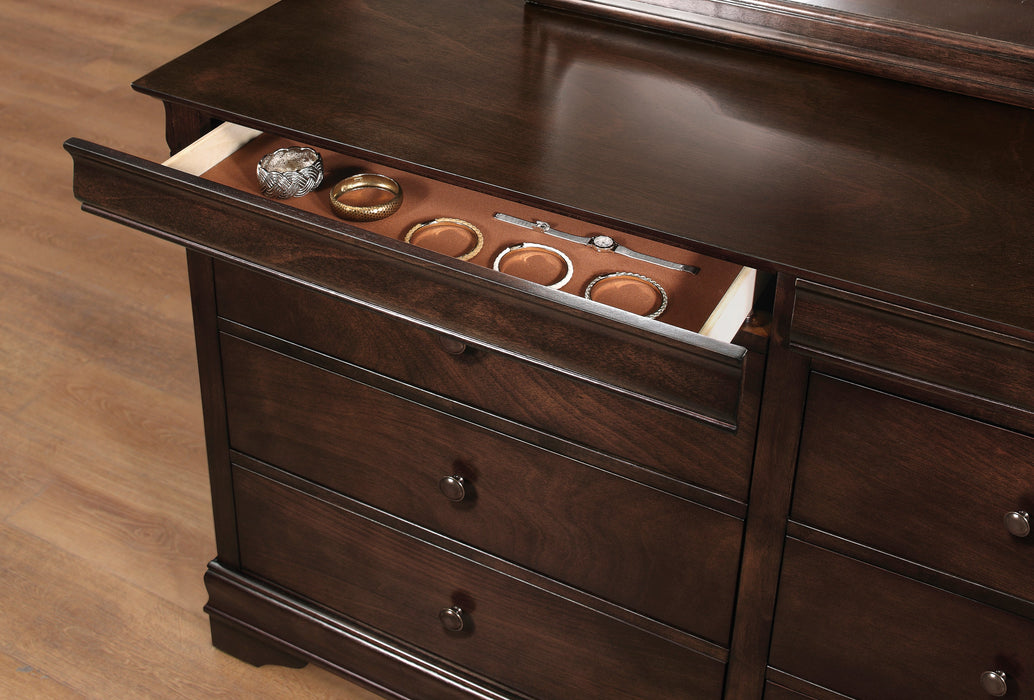 Abbeville Cherry Dresser, Two Hidden Drawers