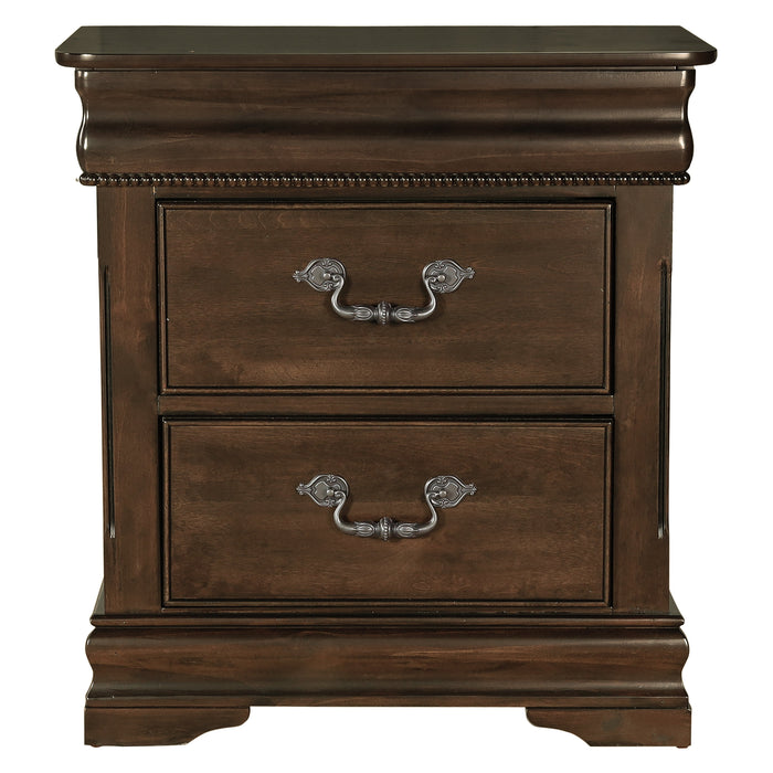 Mont Belvieu Dark Cherry Nightstand, Hidden Drawer