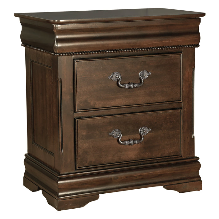 Mont Belvieu Dark Cherry Nightstand, Hidden Drawer