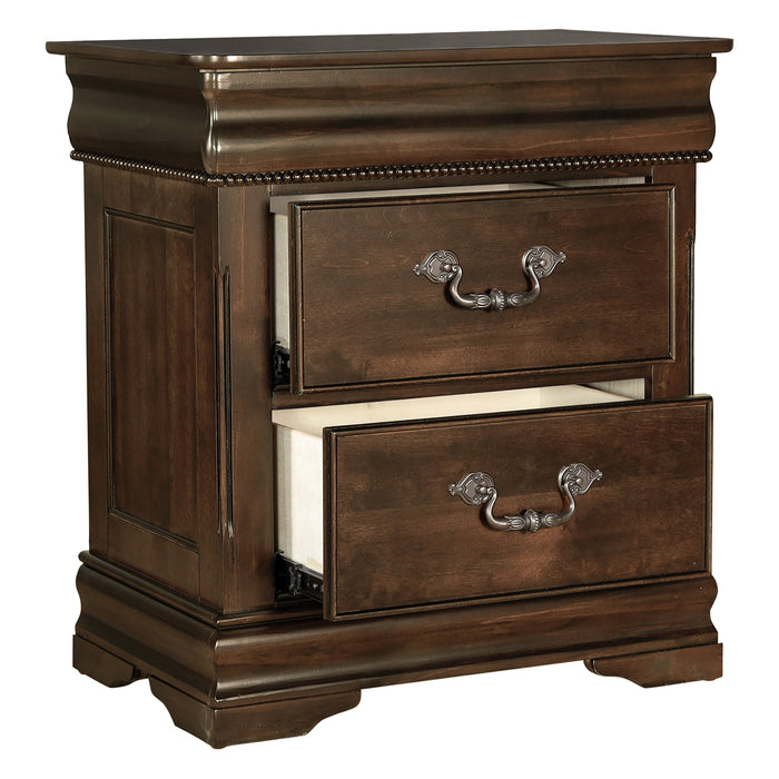 Mont Belvieu Dark Cherry Nightstand, Hidden Drawer