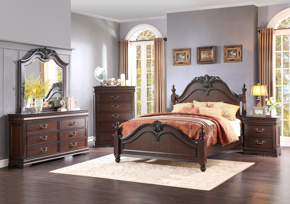 Mont Belvieu Dark Cherry Dresser, Two Hidden Drawers