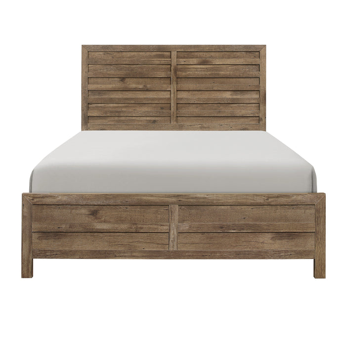 Mandan Weathered Pine Full Panel Bed