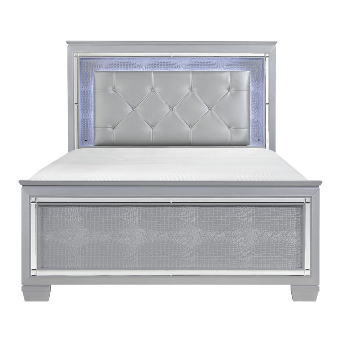 Allura Silver LED Upholstered Panel Bedroom Set